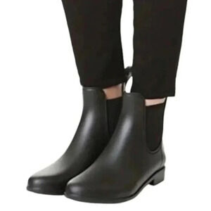 Sam Edelman Rain Boots Chelsea Shoe Matte Rubber  Ankle Bootie Black Size 5